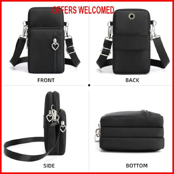 Small Crossbody Bag Nylon Mini Phone Purse Adjustable Strap Lightweight - Picture 6 of 8